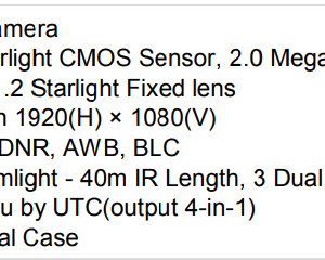 دوربین  بولت استارلایت اپتینا 2 مگاپیکسل AWASIS 200DLF – S