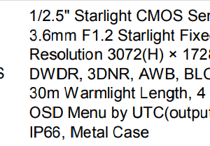 دوربین  بولت استارلایت اپتینا 5 مگاپیکسل Callisto 500WLF-S