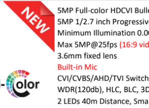دوربین  بولت  داهوآ 5 مگاپیکسل تمام رنگی وارم لایت میکروفون داخلی(HAC-HFW1509TLM-A-LED)
