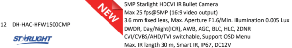 مشخصات فنی DH-HAC-HFW1500CMP