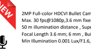 دوربین  بولت  داهوآ 2 مگاپیکسل تمام رنگی میکروفون دار(HFW1239MHP-A-LED)