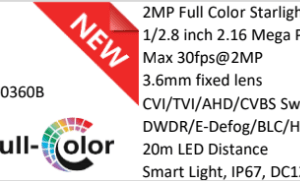 دوربین  بولت  داهوآ 2 مگاپیکسل استارلایت تمام رنگی + استارلایت (HAC-HFW1209TLMP-LED-0360B)